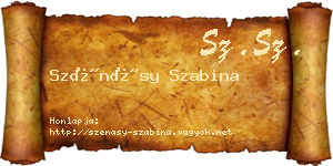 Szénásy Szabina névjegykártya